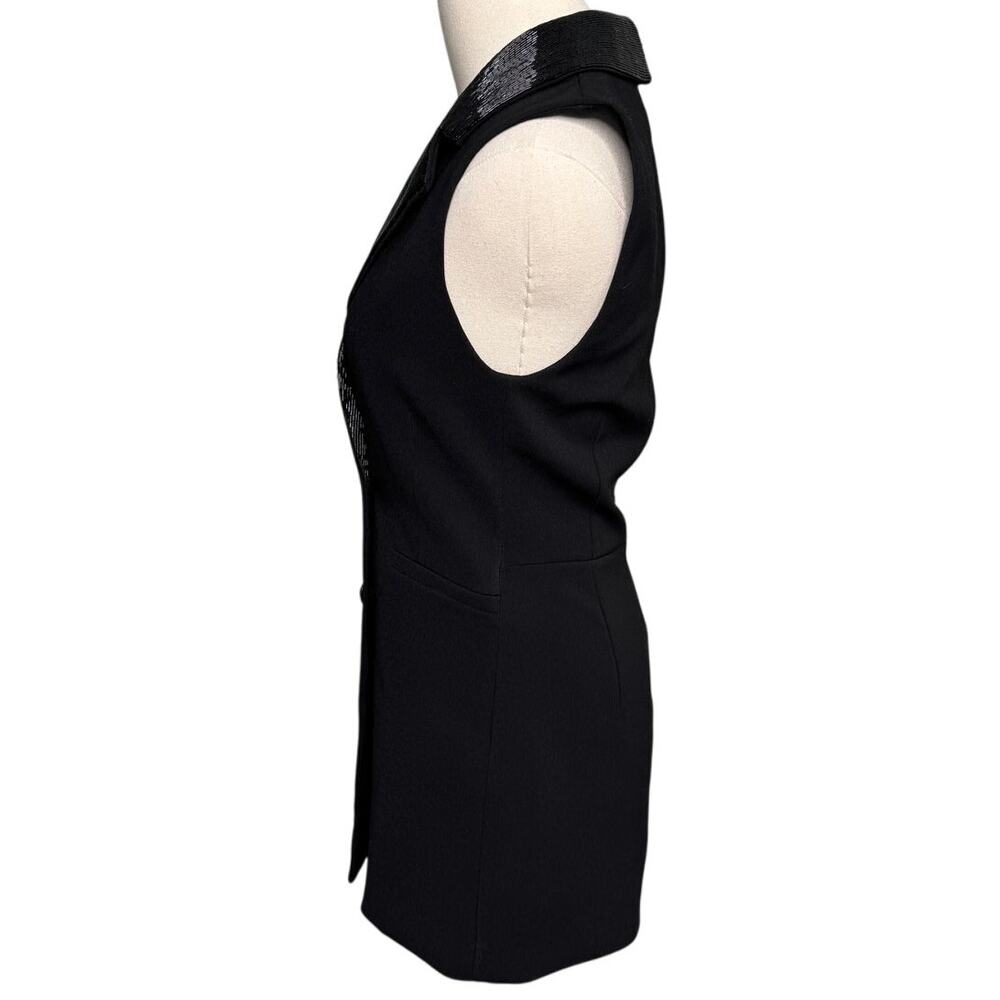Alice + Olivia Carlena Tuxedo Romper Double Breasted Blazer black beaded size 2 - Picture 7 of 16